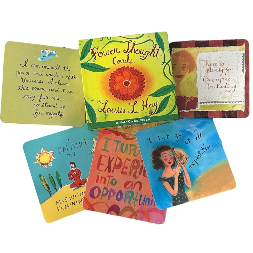 Power Thought Cards by Louise L. Hay as daily affirmations for inner strength